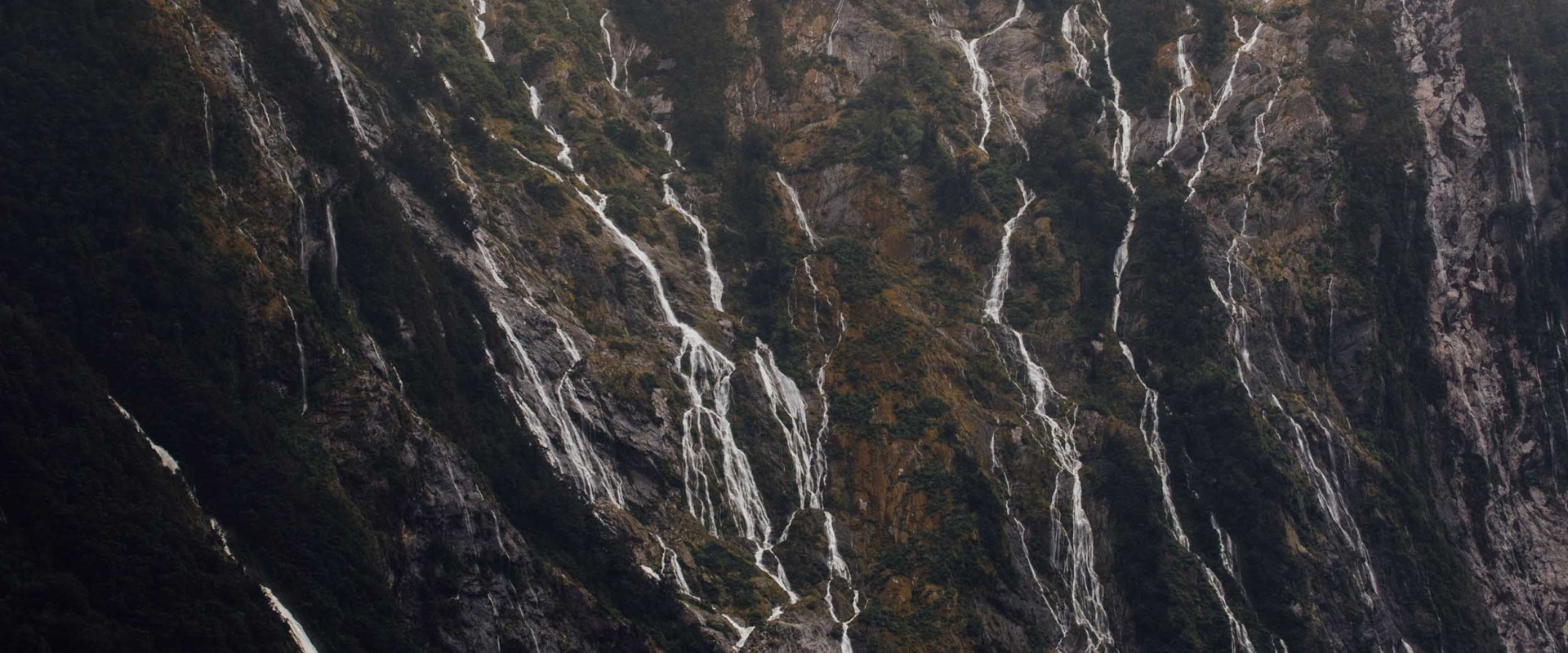 Many waterfalls appear after a deluge in Milford Sound!
