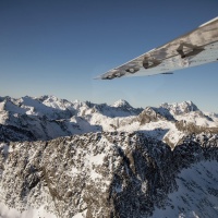 Snowy mountains from the flight